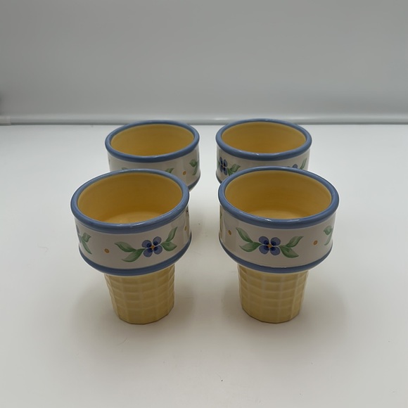 Pfaltzgraff Dinnerware, Summer Breeze, Ice Cream Cone Cup- set of four - Picture 6 of 16